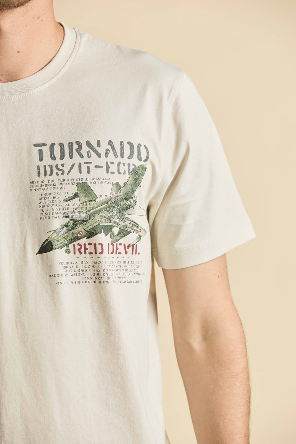 Aeronautica Militare t-Shirt TS2537 con Stampa Tornado da Uomo 261TS2537UJ00727